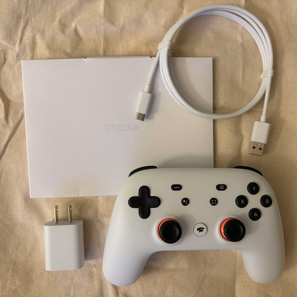 Google Stadia H2B Controller + USB-C Charging Cable + Charger All New, Bluetooth